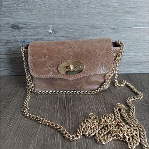 Tan Crossbody Shoulder Bag Chain Strap